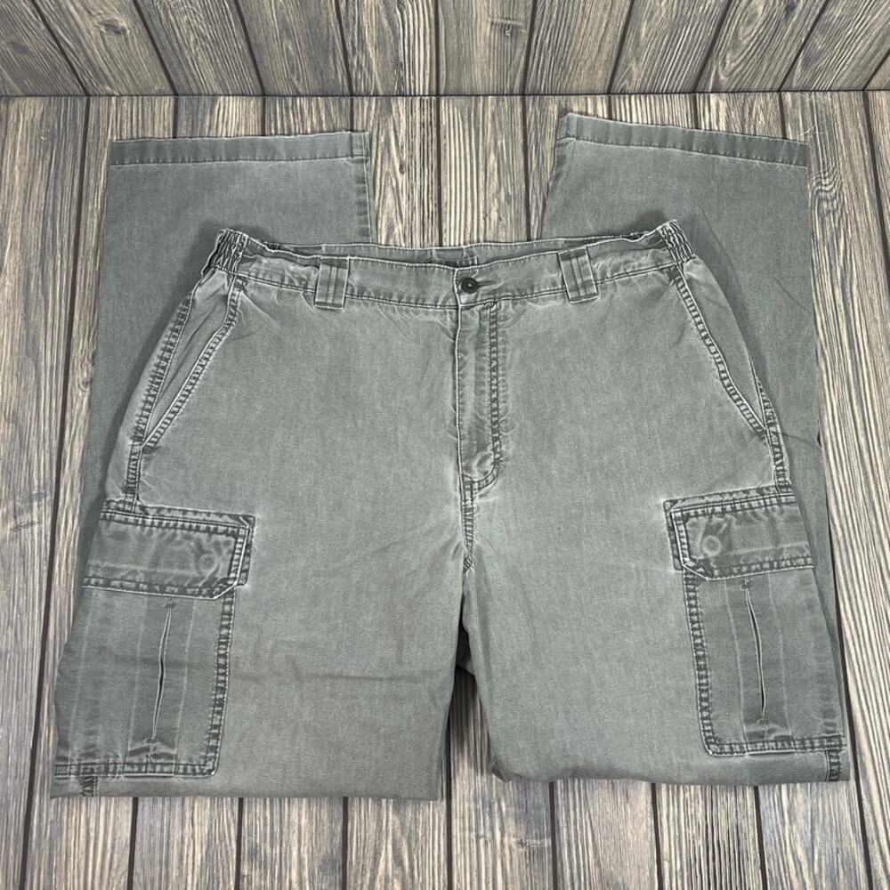 LL Bean Cargo Pants 37x32‎ Olive Green Straight Gorpcore Hiking Utility Vintage